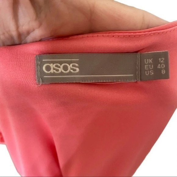 Asos Coral Cold Shoulder Cross Dress size 8 - Picture 3 of 8